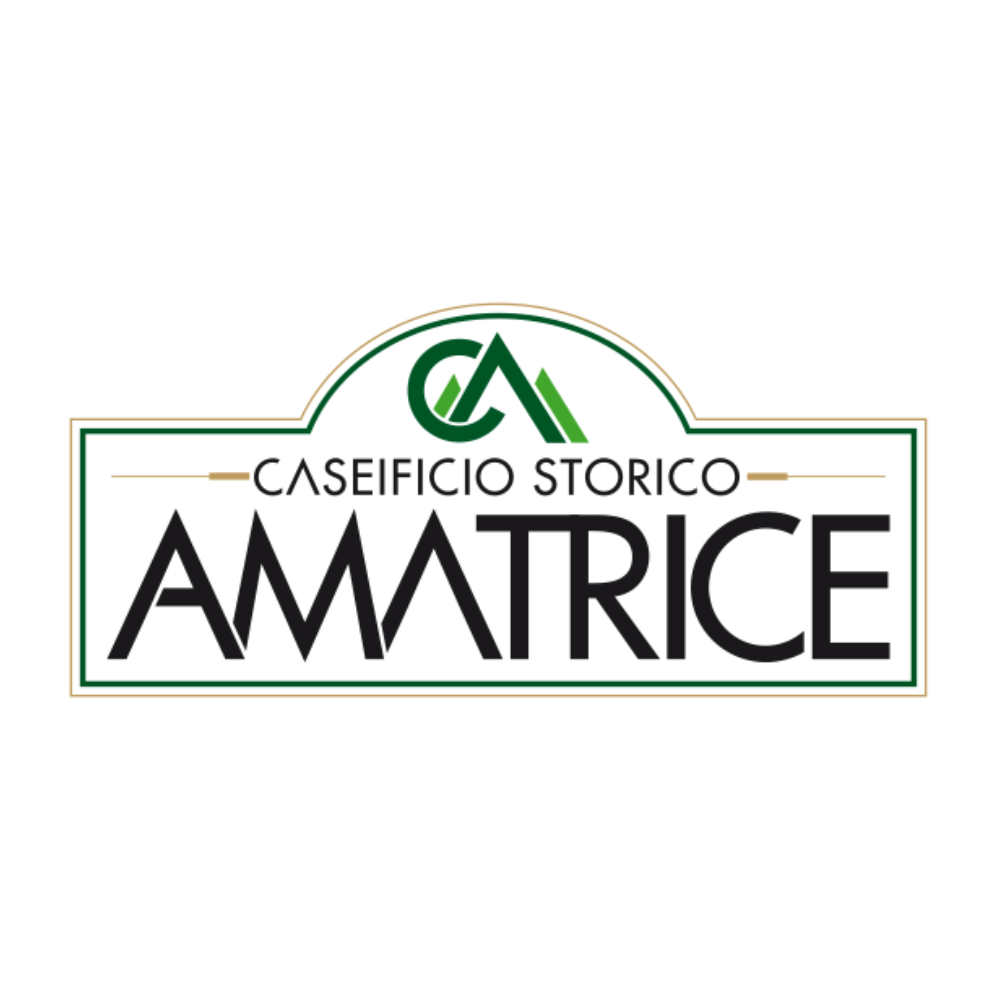 Logo of Caseificio Storico Amatrice, symbolising tradition and quality cheese-making. Elegant style with a classic touch.
